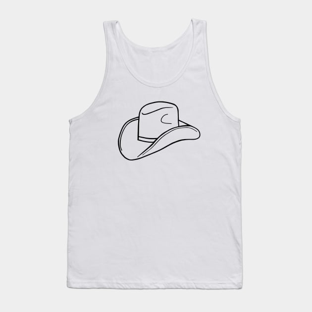 COWBOY Hat Minimal Black Western Art Tank Top by SartorisArt1